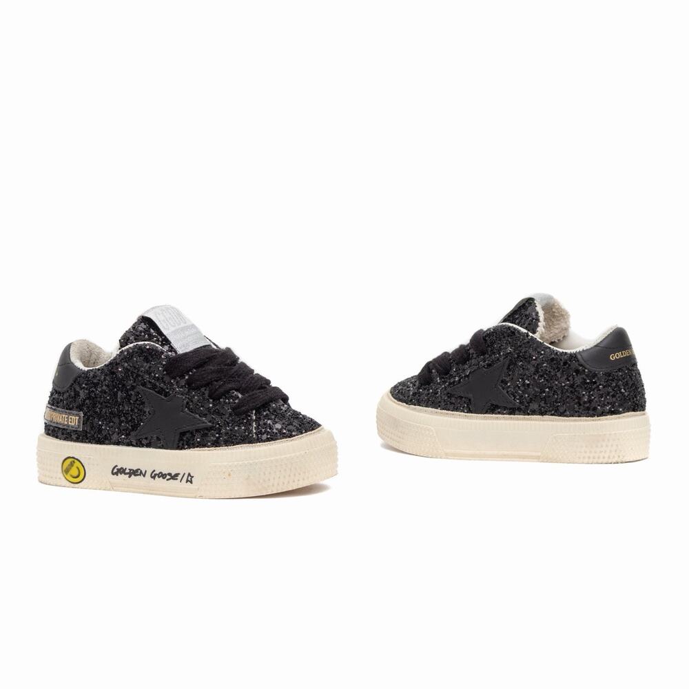 Golden Goose Girl's May Glitter Low Top Sneakers Kids Newborn Size 16 US1
